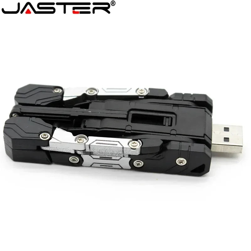 JASTER  Plastic Toy Style U Disk Cartoon Character Usb Flash Drive Transfomer Pendrive 4GB 8GB 16GB 32GB Transformation Robot