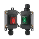 Waterproof Marine Rocker Switch with LED Outdoor Rainproof Junction Box Inline Power Cord Power Switch 12V/24V/220V IP65