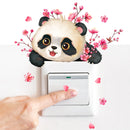 1pcs Cute Branch Plum Blossom Panda Wall Sticker Switch Sticker for Kid Bedroom Living Room Home Decoration Self Adhesive