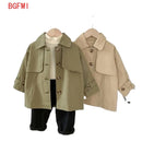 Fashion Baby Girl Boy Trench Cotton Infant Toddler Kid Windbreak Jacket Autumn Spring Child Dust Coat Baby Outwear Clothes 1-7Y