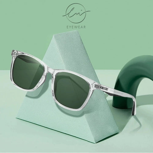 LM 2023 Polarized Sunglasses Men Women Fashion Square Shades Transparent Frame Ladies Travel UV400 Goggles Driving Sun Glasses