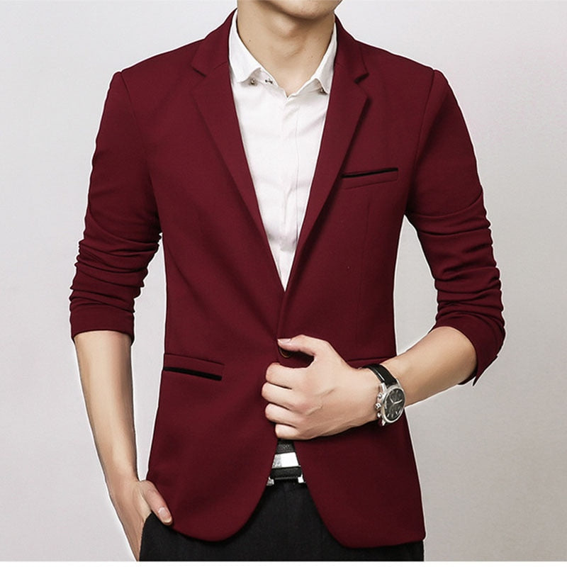 Brand Mens Casual Blazers Autumn Spring Fashion Slim Suit Jacket Men Blazer Masculino Clothing Vetement Homme M~5XL AY1415