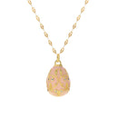 Greatera Colorful Enamel Easter Egg Pendant Necklaces for Women Guilloche Locket Egg Gold Plated Chain Necklaces Party Jewelry