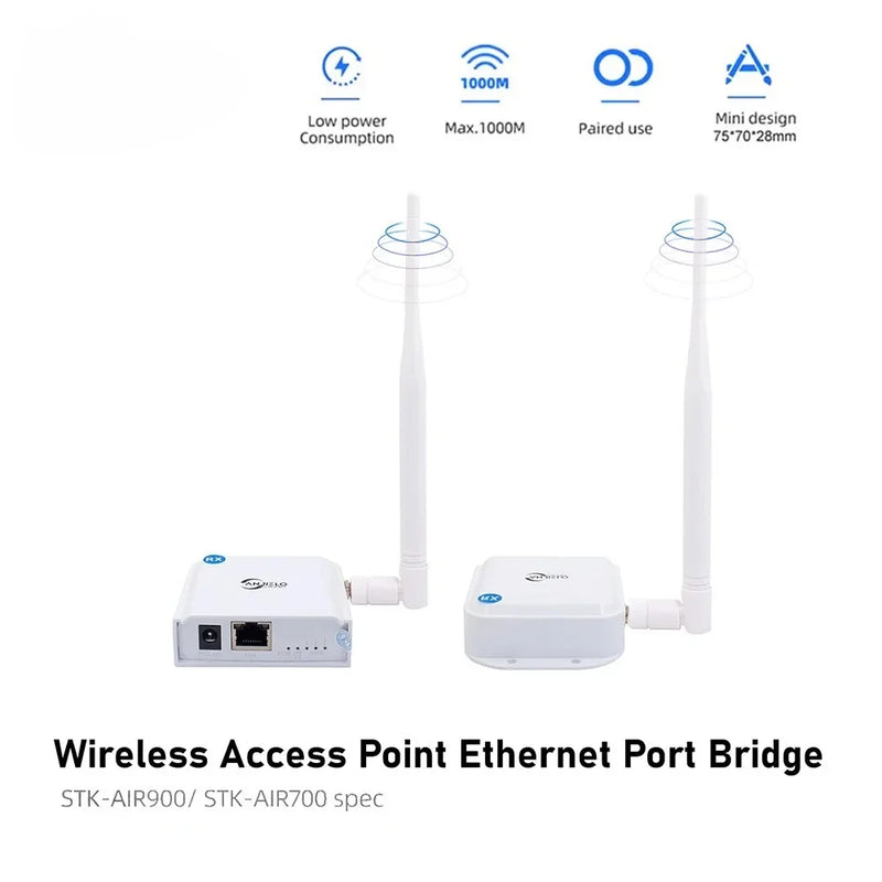 Wireless Signal Wall-through Ethernet Air Connector Port Bridge Kit Outdoor Long Distance UP to 1000 meters Transmitter Receiver