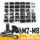 3045t Schwarze Senkschrauben mit Innensechskant, Schrauben, Muttern, Unterlegscheiben Kit M2 M2.5 M3 M4 M5 M6 M8 10.9 Legierter Stahl DIN 7991
