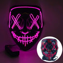 Halloween Horror-Masken LED Gesichtsleuchtmaske Gruselige Scream Leuchtmaske für Karneval Halloween Kostüme für Männer Leuchtet im Dunkeln