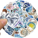 10/25/50pcs Aesthetic Mixed Blue Ocean Sea World Stickers for DIY Notebook Laptop Phone Suitcase Kids Toy Decals Helmet