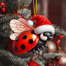 2D Christmas Tree Pendant 2D Flat Acrylic Xmas Tree Hanging Ornaments Cartoon Home Decor New Year Christmas Gifts