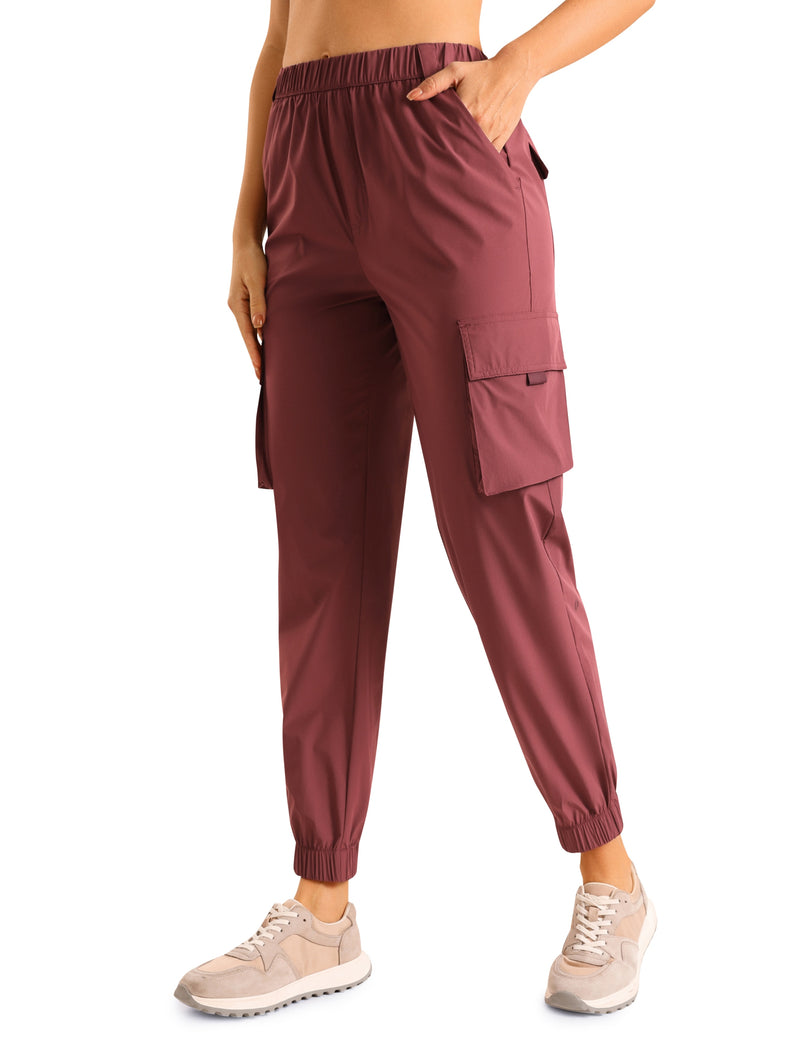 SYROKAN Women's Travel Cargo Scrub Joggers with Pockets Quick Dry High Waisted Hiking Workout Lounge Pants
