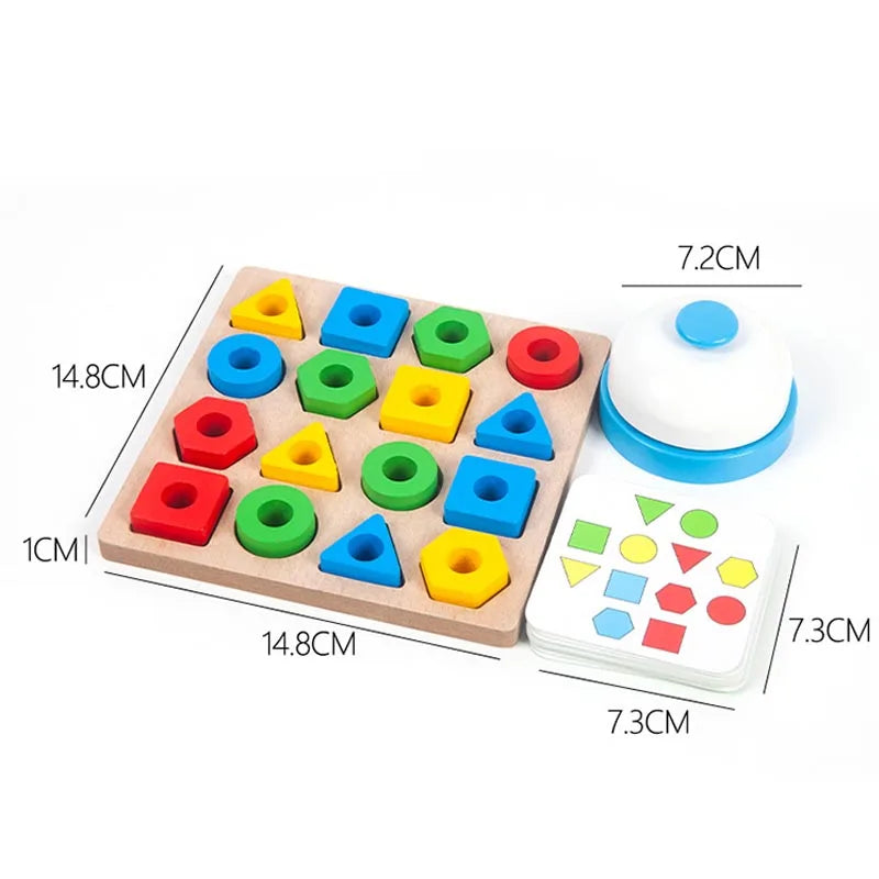 DIY Children Geometric Shape Color Matching 3D Puzzle Baby Montessori Educational Learning Toys Children Interactive Battle Game