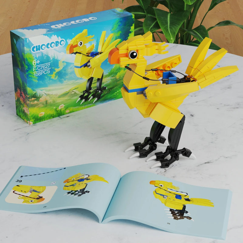 MOC Finalled Bird Chocobo Building Blocks Set Idea Assemble Animal Model Cloud Strife And Sephiroth Toys Children Birthday Gift