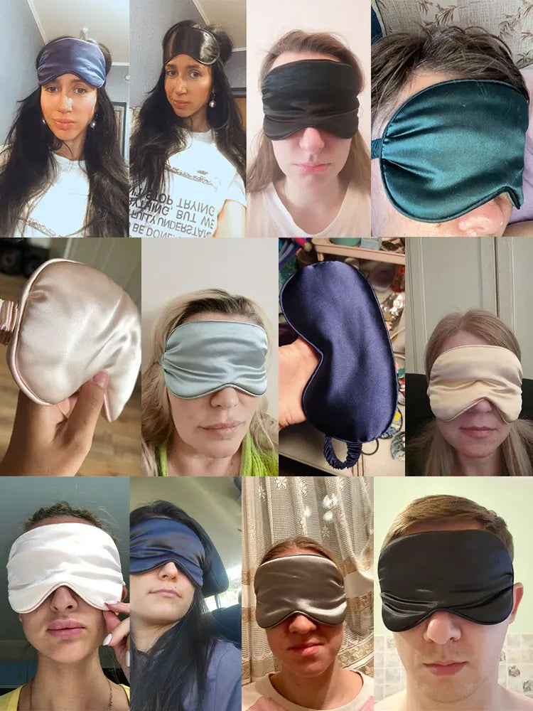 dropshipping 100% 3D Silk Sleep Mask Natural Sleeping Eye Mask Eyeshade Cover Shade Eye Patch Soft Portable Blindfold Travel