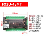 FX3U 48MR 48MT 24Eingang 24Ausgang mit RS232 RS485 38400bps Relais Transistor SPS speicherprogrammierbare Steuerung 6AD 2DA