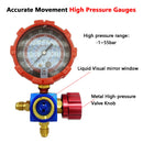 Air Conditioner Refrigerant Low and High Pressure Gauge for R410A R134A R22 R404A A/C Diagnostic Refrigerant Charging Tool