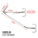 Spinpoler Corkscrew Pike Rig Stinger Fishing Hook For Soft Lure Super Sharp Double Treble Hooks 2 1 1/0 2/0 Wire Line Tackle