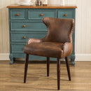 Viking Tufted Button Back Barrel Chair with Nailhead Brown