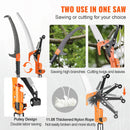 SucceBuy Manual Pole Saw Extendable Tree Pruner Sharp Steel Blade for Branches Trimming with Lightweight Aluminum Alloy Handle