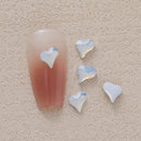 100pcs/Pack White Opal Drop Heart Mixed Shaped Resin Rhinestone Fancy Style Shiny 3D Manicure Nail Art Decoration Charms Jewelry