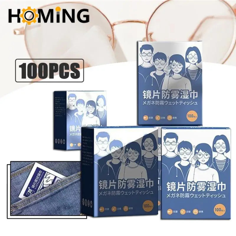 Disposable Cleaning Wipes Individually Packaged Glasses Cleaning Cloth Anti-fog Wet Wipes Camera Lens Cleaning Tool Quick-drying