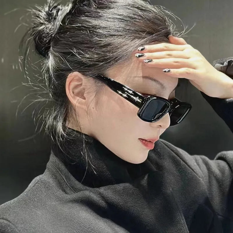 Korean Black Fashion Y2K Sunglasses for Women Men Trendy 2000'S Sun Glasses Punk One Piece Goggles Fashion Shades Oculos De Sol