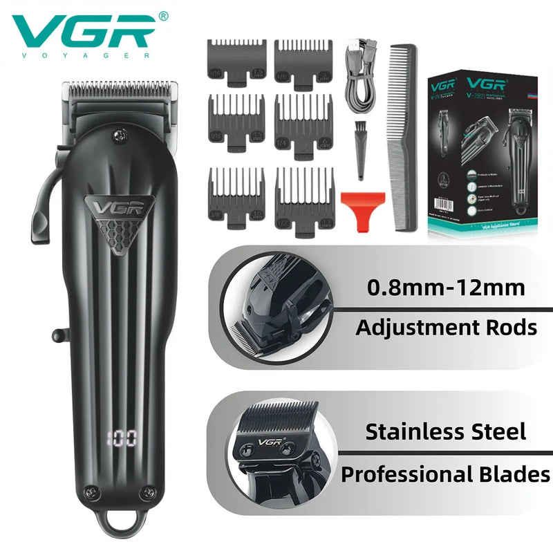 VGR Hair Cutting Machine Professional Hair Clipper Hair Trimmer Electric Shaver Adjustable Cordless Trimmer for Men USB V-282