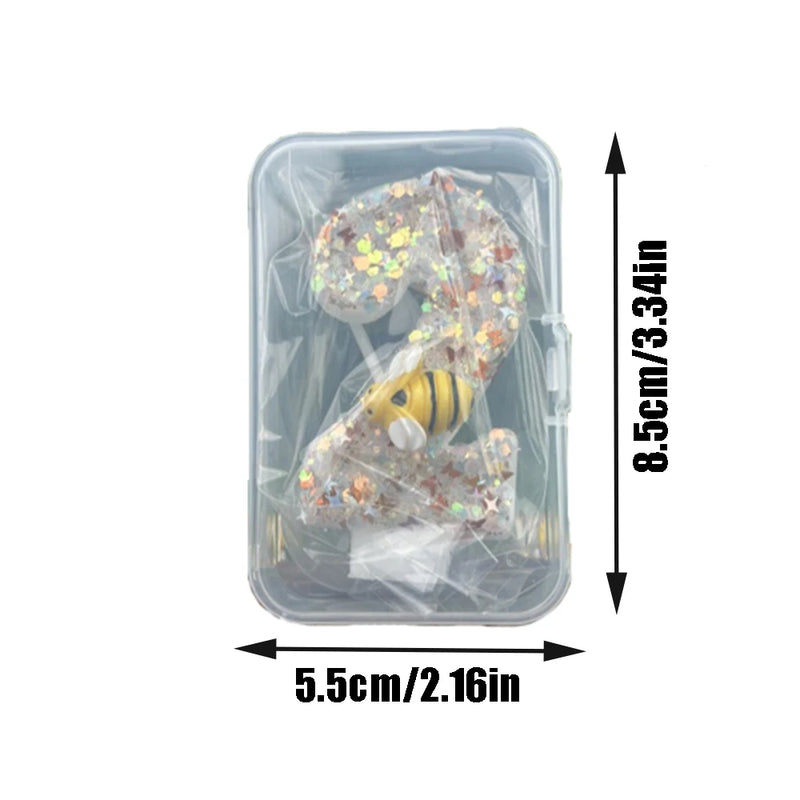 3D Number Cake Decorating Candles Glitter Bees Digital Candles Cake Topper Birthday Party Party Cake Decoration