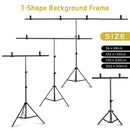 T-Shape Portable Background Stand Kit Adjustable Photography Background Photo Backdrop Frame with Spring Clamps For Photo Studio