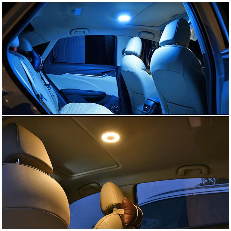 1pc Touch Car Interior Dome Light Front Rear Vehicle Ceiling Lamp Reading Light USB Rechargeable LED Auto Styling Night Light