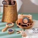 Baby Wooden Montessori Outdoor Adventure Toys Wooden Camera Magnifier Telescope Compass Toy Cognitive Educational Puzzle Game