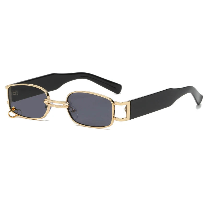 Vintage Black Square Sunglasses Women Luxury Brand Small Rectangle Sun Glasses Men Female Gradient Clear Mirror Oculos De Sol
