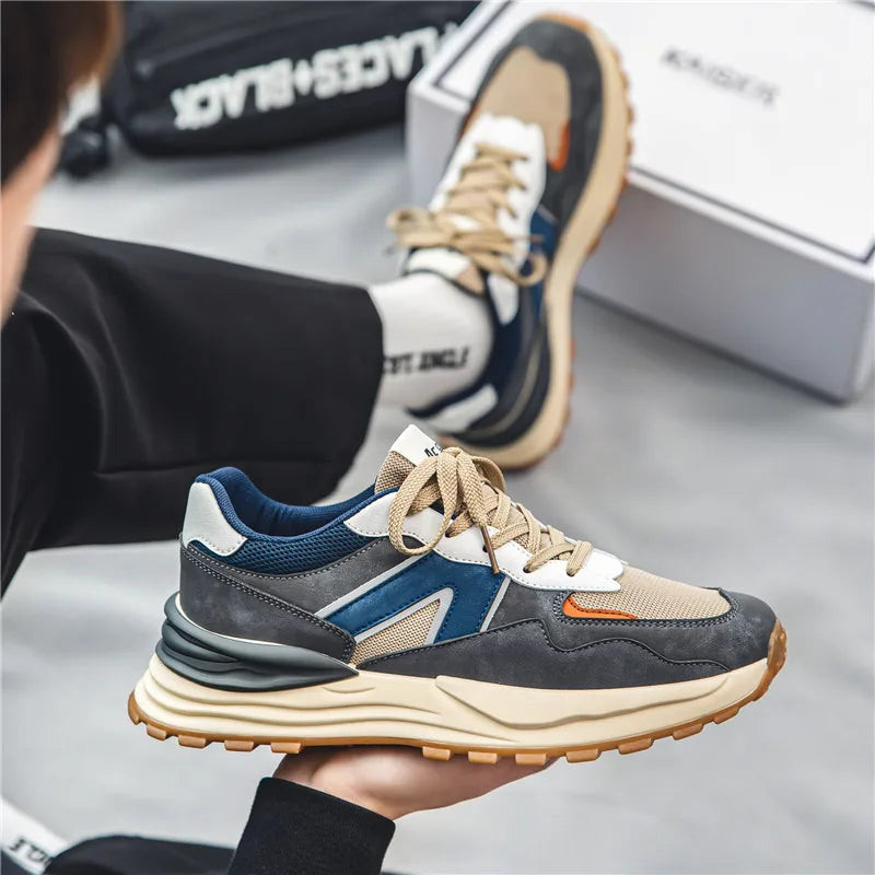 2023 New Men Shoes Thick Sole Increased Anti-Slip Wear-Resistant Sports Shoes Versatile Trendy Fashion Lightweight Casual Shoes