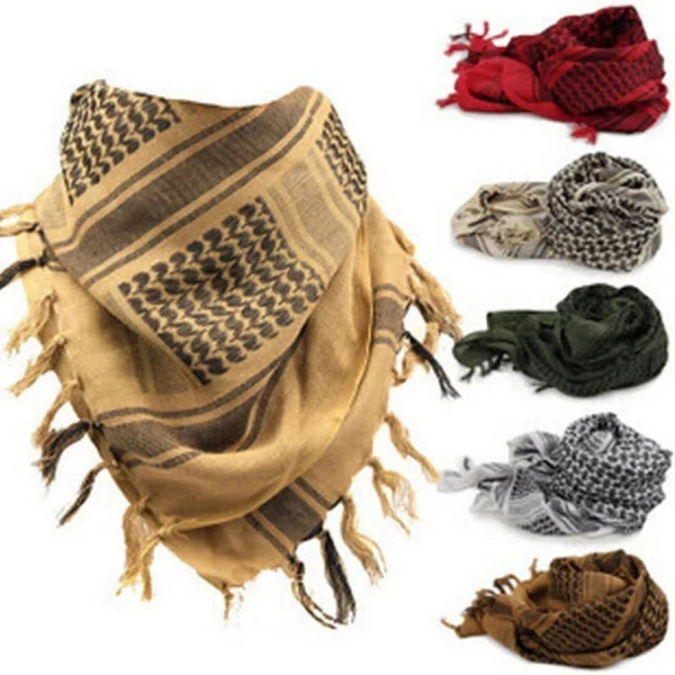 Scarf Arab Shemagh Keffiyeh Gear Tactical Palestine Scarf Men Women Shawl Kafiya Wrap Shemagh Scarf Hunting Hiking Scarves