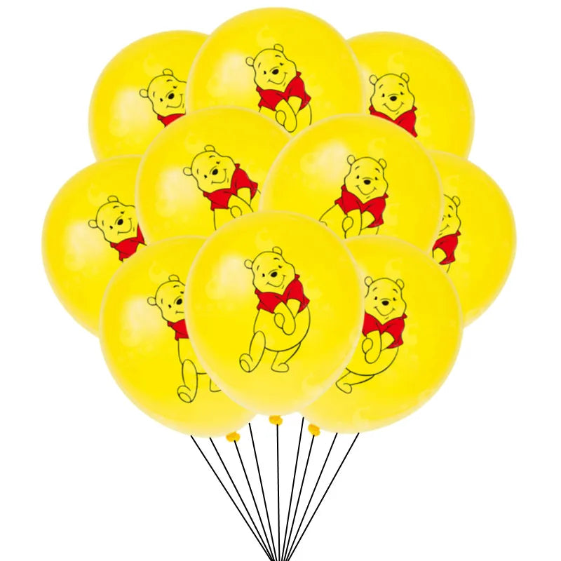 10/30pcs 12Inch Disney Winnie the Pooh Latex Balloon Party Supplies Bear Party Balloons for Baby Shower Birthday Party Decor