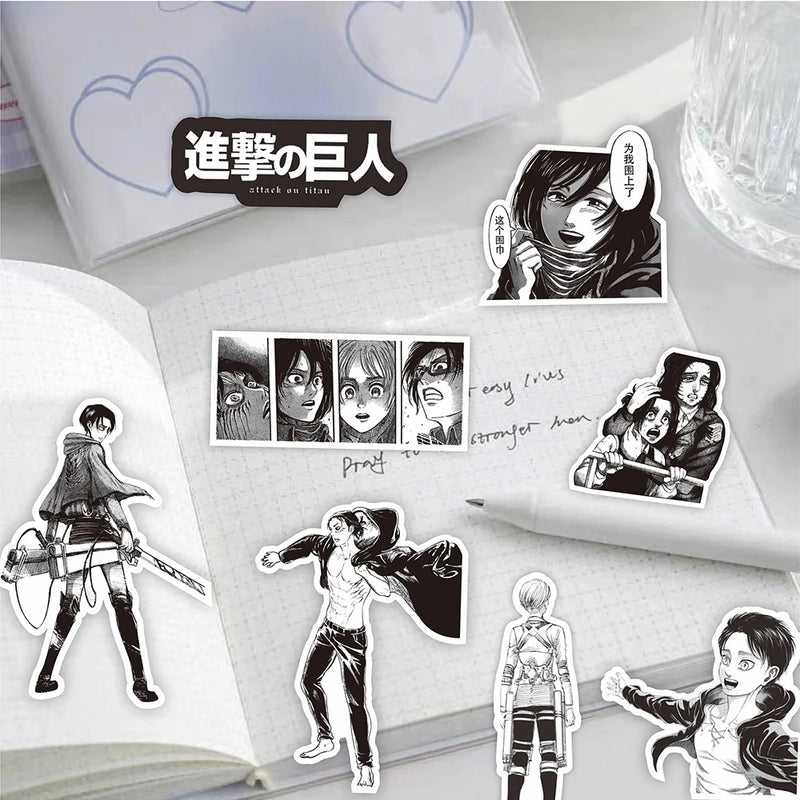 10/30/75pcs Anime Attack On Titan Stickers Eren Jaeger Decal Kids Toys Skateboard Motorcycle Laptop Car Bike Waterproof Sticker