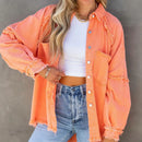 New 2025 Autumn Spring Women Solid Shirt Blusa Retro Denim Loose Korean Female Buttons Tops Vintage Casual Long Sleeve Blouses