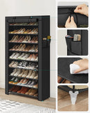 SONGMICS 10-level 28x88x160 cm shoe rack Shoe Cabinet Shoe storage Dustproof Cover Shoe Organizer