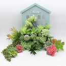 12 künstliche Sukkulenten, grün, künstliche Sukkulenten, Hausgarten, kleines Bonsai-Dekor, Blumen, Desktop-Tisch, künstliche Pflanzen