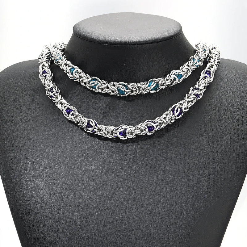 1 Meter 10mm Width Stainless Steel Chunky Knot Silicone Beads Chains for DIY Hip Hop Necklaces Jewelry Making Findings  Supplies