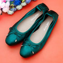 2024 Spring\Autumn Genuine Leather Shoes Woman Flats Work Classi Fashion Bowknot Female Casual Ballet Ladies Shoes Plus Size 44