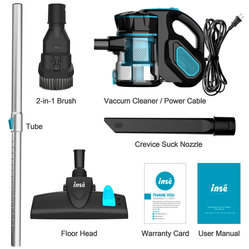 Vacuum Cleaner Corded INSE I5 18Kpa Powerful Suction 600W Motor Stick Handheld Vaccum Cleaner for Home Pet Hair Hard Floor