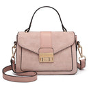 Miss Lulu WOMEN'S shoulder bag Medium Faux Leather & Suede Vintage Flap Crossbody Bag Oval Metal Ornate