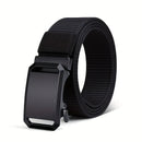 Men's Belt With Automatic Metal Buckle , Outdoor Working Tactical Belt ,Toothless Automatic Buckle For sports canvas Belts