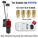 For Bambu P1P/X1C  Hotend Kit Hardened Steel Nozzle for Bambulab P1s Upgrade Hotend With Fan Complete for Bambu Lab X1 Carbon