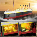 Titanic Building Set with LED-2 in 1 Titanic Ship Mini Block Ship Model with Glacier Display Stand Toy Gift for Adults Kids10+