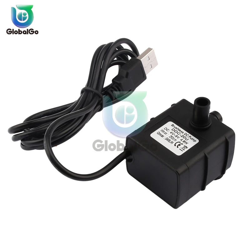 DC 5V/12V/24V USB Mini Water Pump Hydroponic Cooling Circulating Aquarium Pet Drinking Water Silent Brushless Submersible Pump