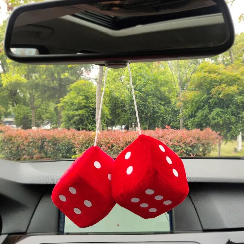 Car Pendant Hanging Ornament Dice Velvet/Plush New Year Gifts Car Rear View Mirror Pendant Car Goods Car Styling