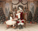 Santa Claus Workshop Backdrops Kids Family Photography Props Magic Christmas Fireplace Gifts Wreath Xmas Trees Backgrounds