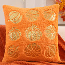 1 PC Halloween Decoration Throw Pillow Cover Pumpkin Ghost Gold Sequin Embroidery Plush Autumn Thanksgiving Harvest Living Room