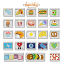 Hapiship 2022 Neue Mode Essen Hamburger Eis Anhänger Italienische Links Passen 9mm Armband Edelstahl Schmuck DIY Herstellung DJ585