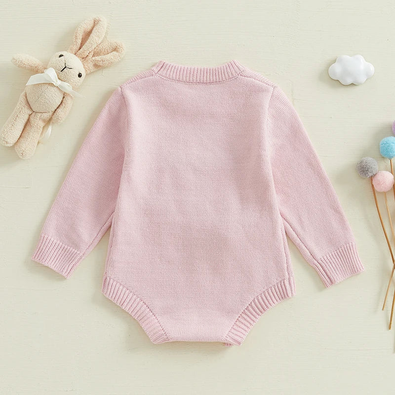 Adorable Easter Bunny  with Pom Pom Tail and Matching Hat for Baby Boys and Girls - Spring Outfit for Infants